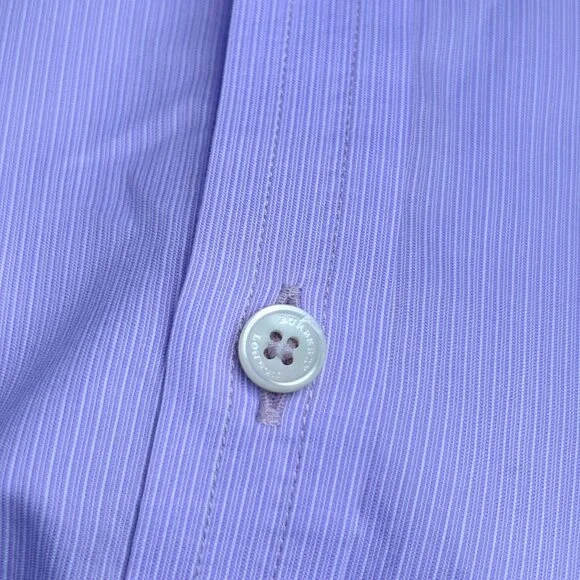 Burberry London Men’s 16.5-42 White Pink Striped Button Up Designer Dress Shirt - Picture 13 of 14